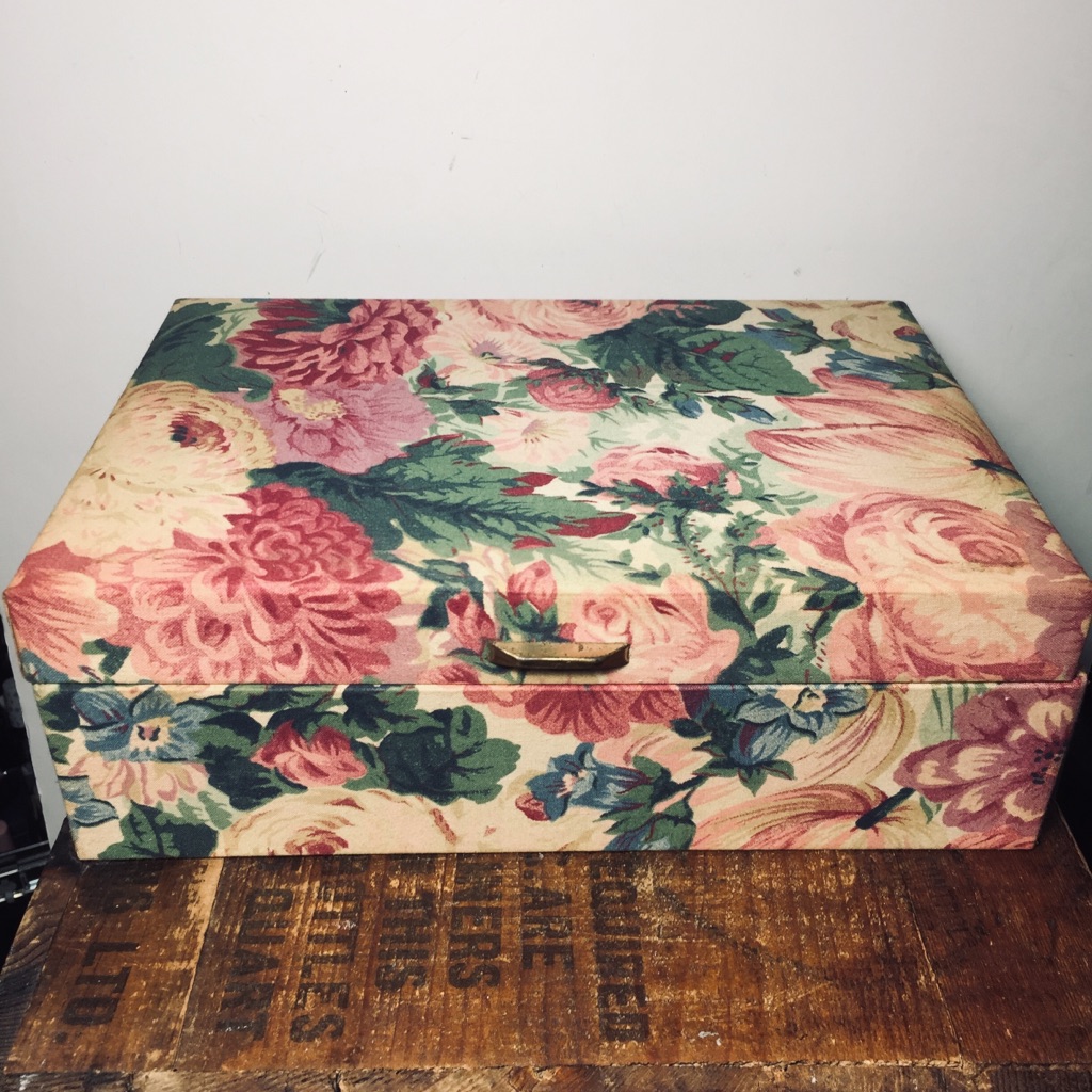 Vintage Floral Fabric Jewelry Box